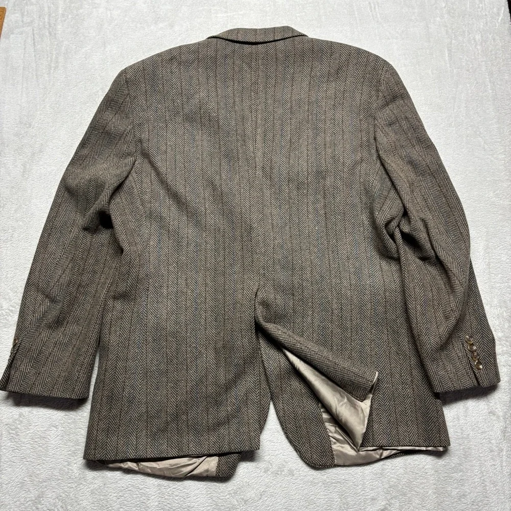 Vintage Chaps Ralph Lauren Blazer Mens 44T Wool‎ Herringbone Stripe Sport Coat